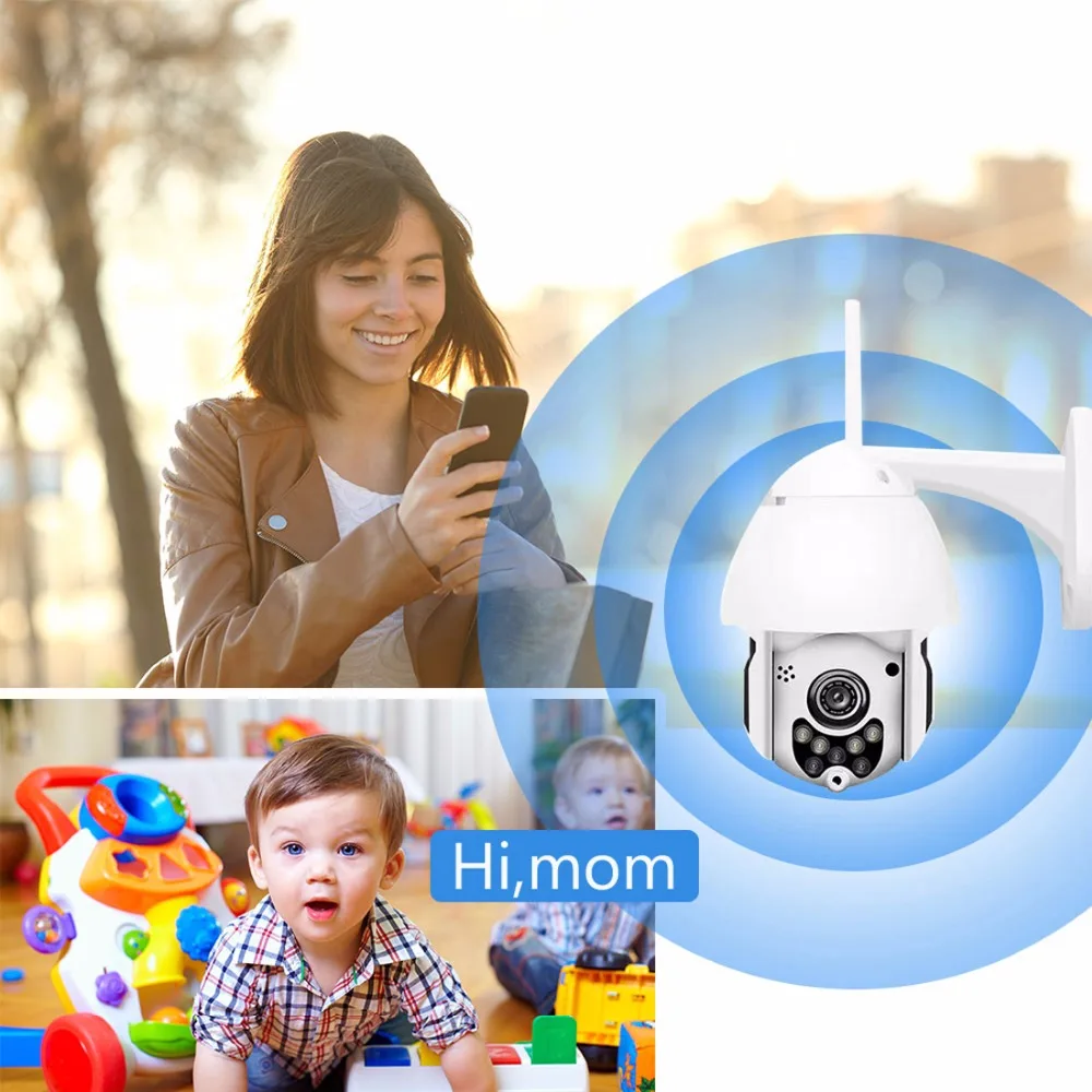 PTZ IP камера Wifi наружная скоростная купольная 1080P беспроводная видеонаблюдения