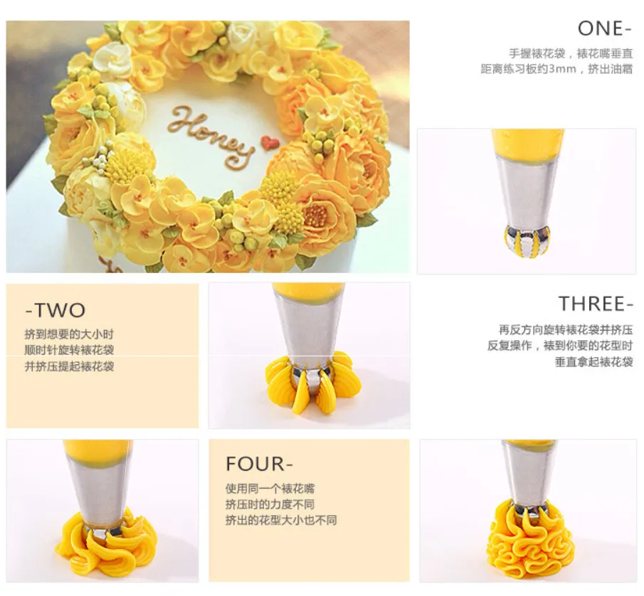 1 шт. факел из нержавеющей стали цветок рот насадки для крема Россия ...