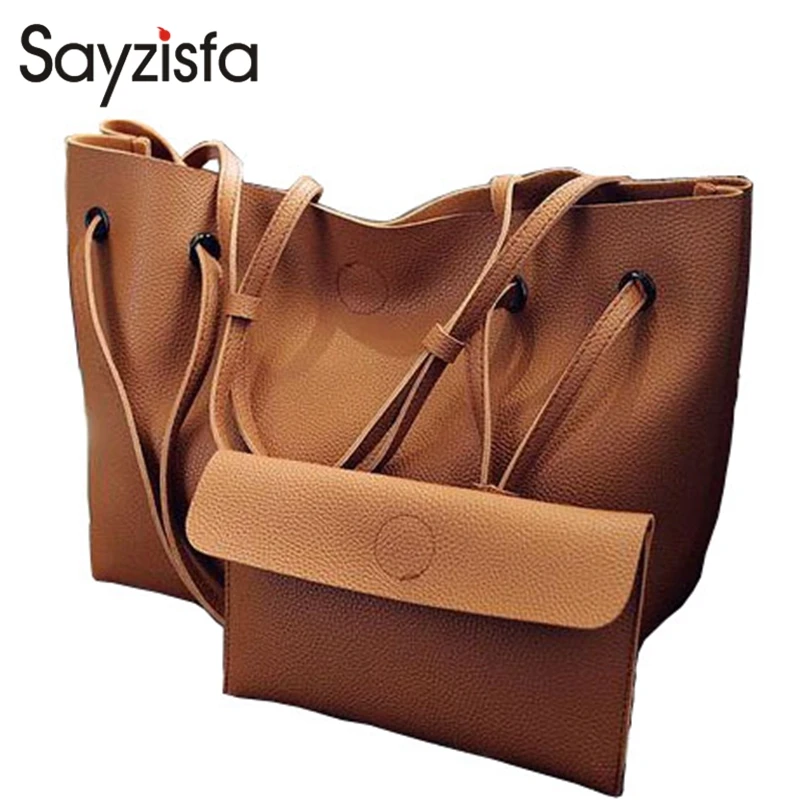 

Sayzisfa 2017 BrandNew Women 2 sets handbag composite bag female large capacity tote Lady fashion shoulder bags Small purse T524