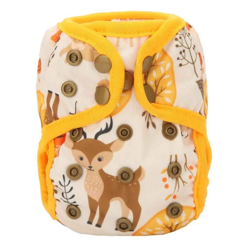 [Sigzagor] 1 Ткань для новорожденных пеленок, подгузник регулируемый водонепроницаемый ПУЛ двойной ластовица череп ананас 4,4-10 фунтов 2 кг-5 кг - Цвет: NDC43 deer
