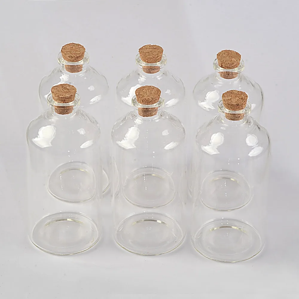 Big Transparent Glass Cork Bottles Vials Jars Empty Storage Wishing Bottles Decorative Gift Diy4