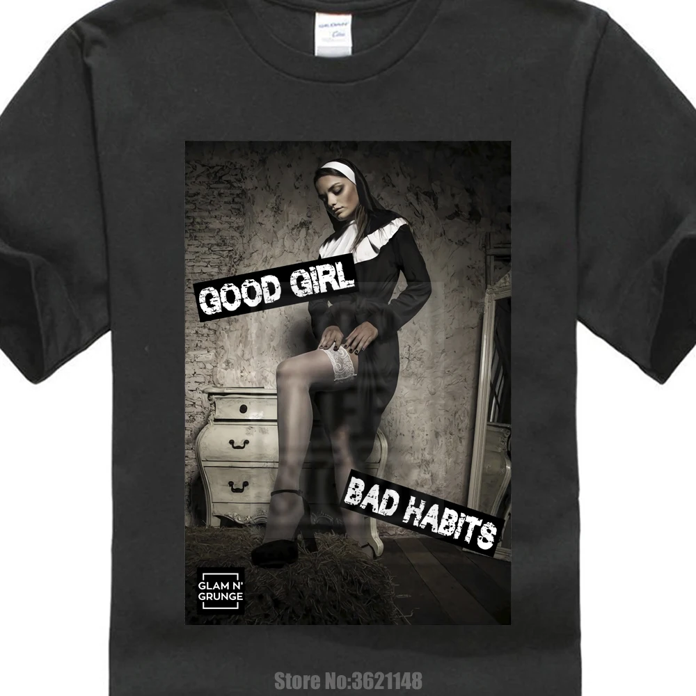 Sexy Good Girl Bad Habits Swag Hipster Porn Nonne Nun Brand Cotton Men Clothing Male Slim Fit T Shirt 0427037 Sexy Good Girl Bad Habits Swag Hipster Porn Nonne Nun Brand Cotton Men Clothing Male Slim Fit T Shirt 0427037