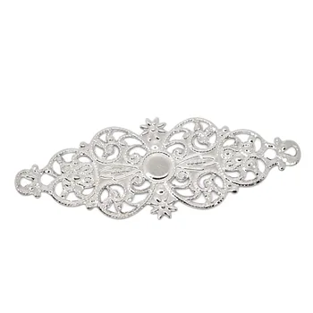 

100Pcs Hollow Filigree Flower Pattern Wraps Connectors Charms Embellishments Crafts Making 61x24mm, 2 Colors
