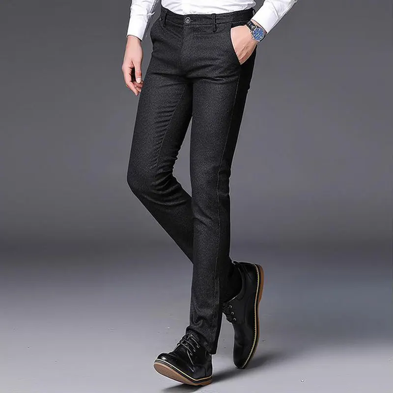 Man Formal Work Suits Pants Korean Spring Autumn Men's Skinny Slim Fit ...