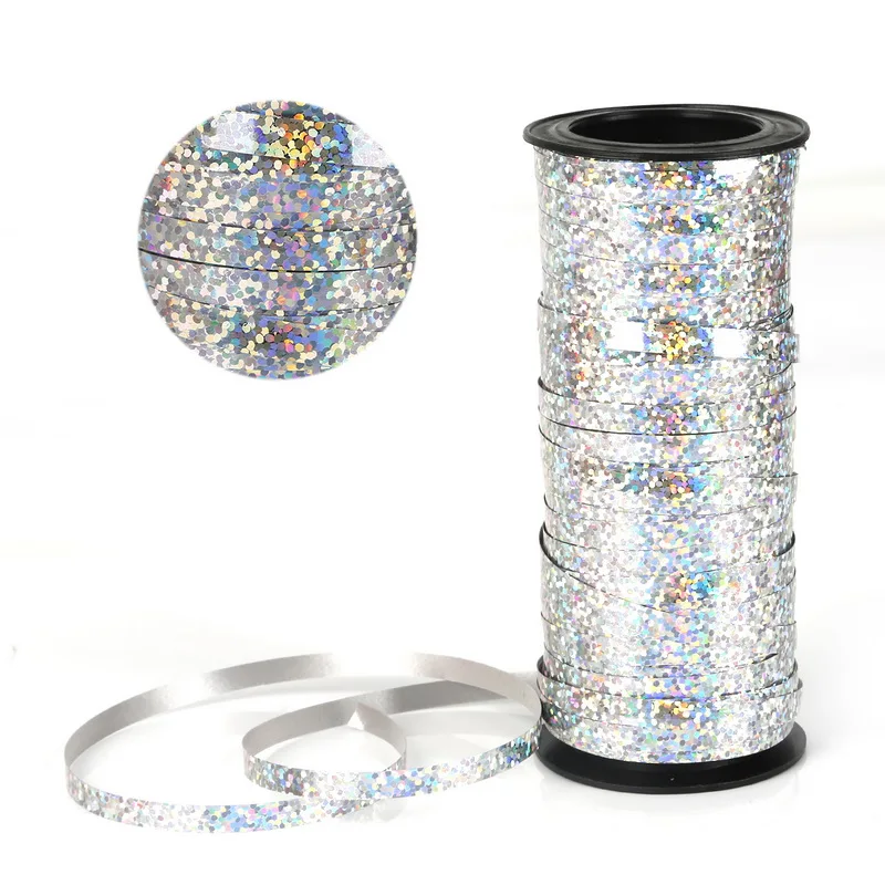 Новая мода 1 рулон Фольга шар лента 5 мм X 100 ярдов DIY свадебные подарки упаковка ленты, Веревки Строки для вечерние украшения