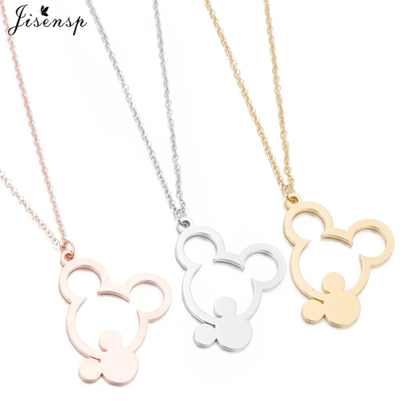 

Jisensp Cartoon Mickey Necklaces for Women Pendant Animal Mouse Chain Necklace Fashion Jewelry Choker Christmas Gifts Bijoux