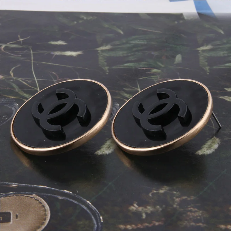 

Royalhouse New women's fashion pop round leather earrings exquisite brand stud earrings metal oorbellen