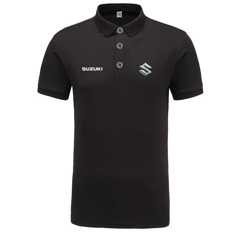 

Suzuki logo Polo Shirt Men Brand Clothes Solid Color Polos Shirts Casual Cotton Short Sleeve Polos