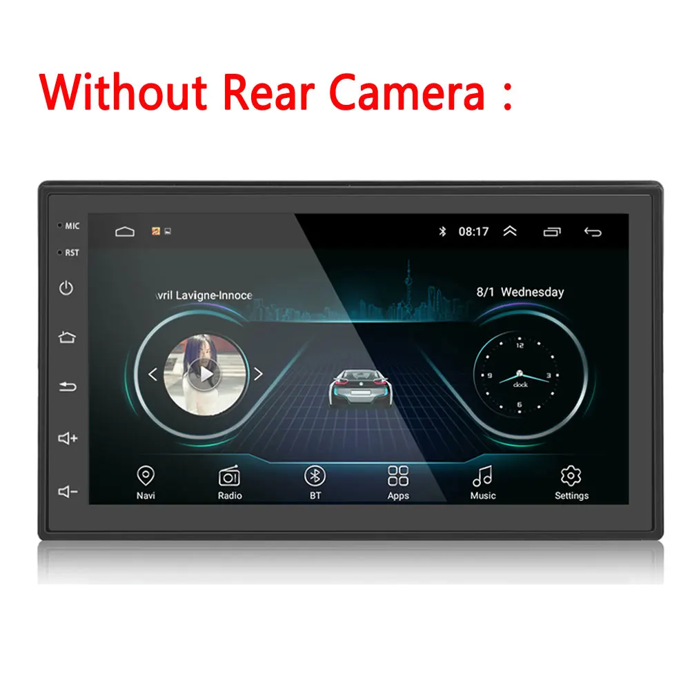 Podofo 2din Android Car Radio Multimedia Player Autoradio 2 Din 7'' GPS WIFI Auto Audio Stereo MAP For Volkswagen Nissan Hyundai Kia toyota CR-V RAV4 Honda - Цвет: Without camera