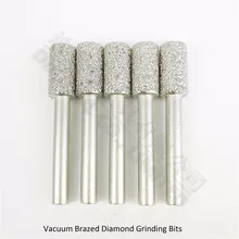 DIATOOL #1 Vaccum Brazed Diamond Burrs Rotary Tool For Stone Concrete 10x20MM Cylinder Flat End Grinding Head