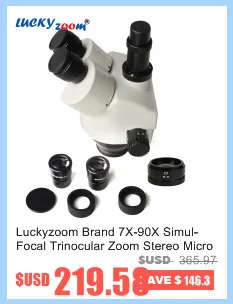 Luckyzoom бренд 3.5X-90X Simul-Focal Тринокулярный Стерео микроскоп головка одновременное наблюдение зум микроскоп аксессуары