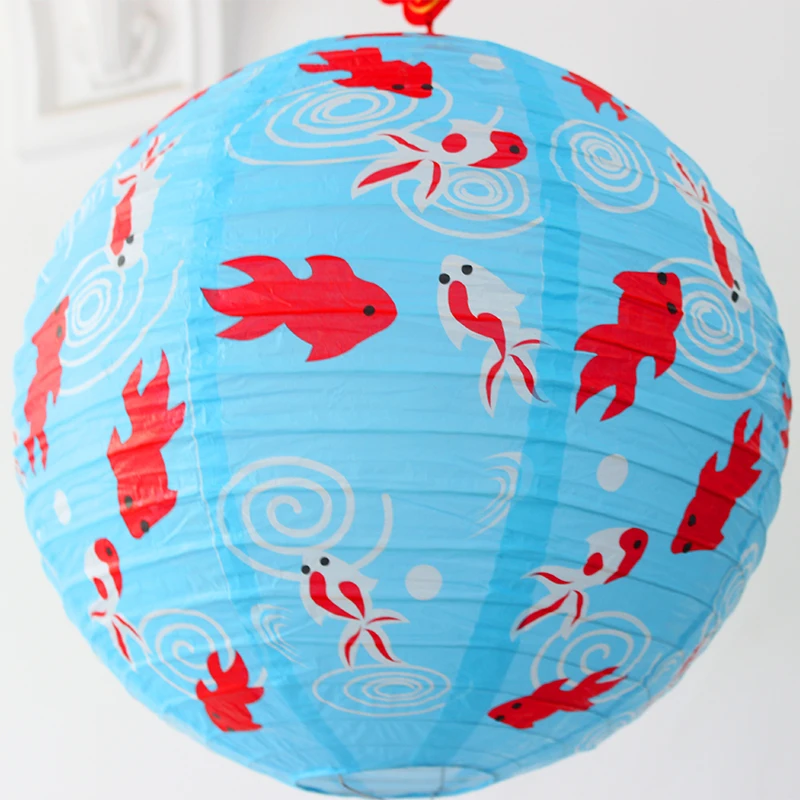 Hot Sale 1pc 16''40cm Pretty Round Printed Paper Lanterns Chinese