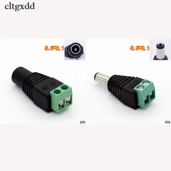 

cltgxdd 1Pair 2.1 x 5.5 DC Power Male/Female Plug Jack Adapter Connector for CCTV 3528 5050 5630 single color LED strip Light