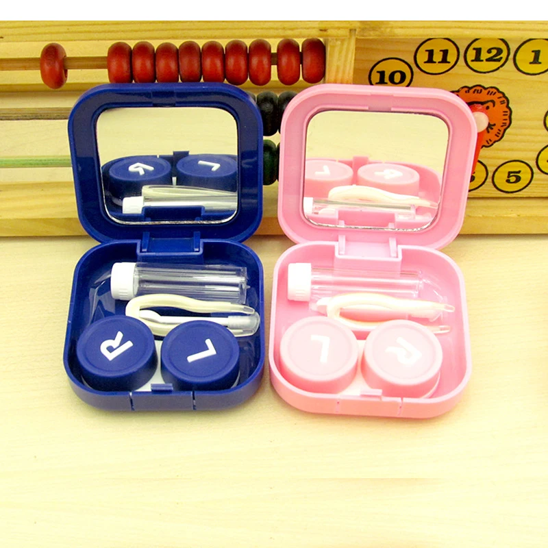 

4 Colors Contact Lens Box Holder Portable Small Lovely Candy Color Eyewear Bag Container Contact Lenses Soak Stora