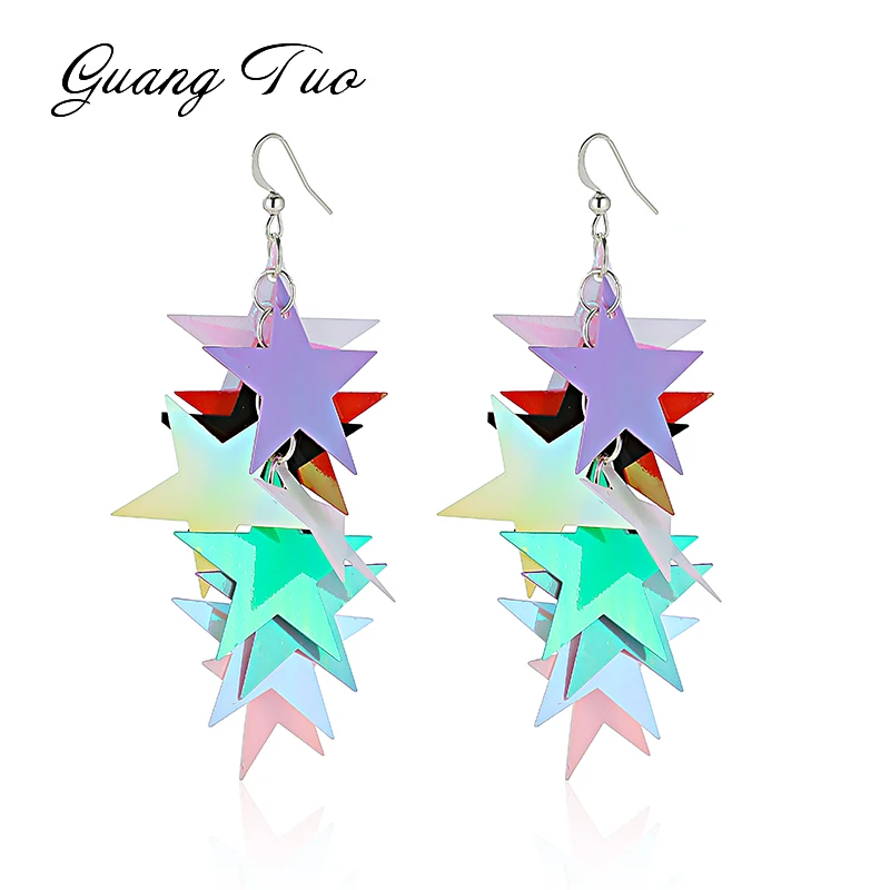 

ES2105 Colorful Plastic Star Drop Earrings Charm Sparkling Fashion Earrings For Women Wedding Jewelry Wholesale Birthday Gifts
