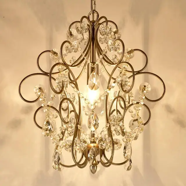 Kitchen Crystal Lighting Mini Led Chandelier Bronzed American Rustic Kitchen Crystal Lighting Mini Led Chandelier Bronzed American Rustic Retro Wrought Iron Br Lamp Dining