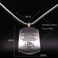 2022 Fashion Famliy Stainless Steel Statement Necklace for Women Spain Silver Color Necklaces Pendants Jewelry collares N737S01 6