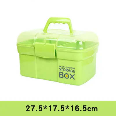 3 цвета Многослойные пластика домашние Портативный аптечке детская медицина коробка для хранения небольшой медицинский коробка аптечка - Цвет: Green Trumpet