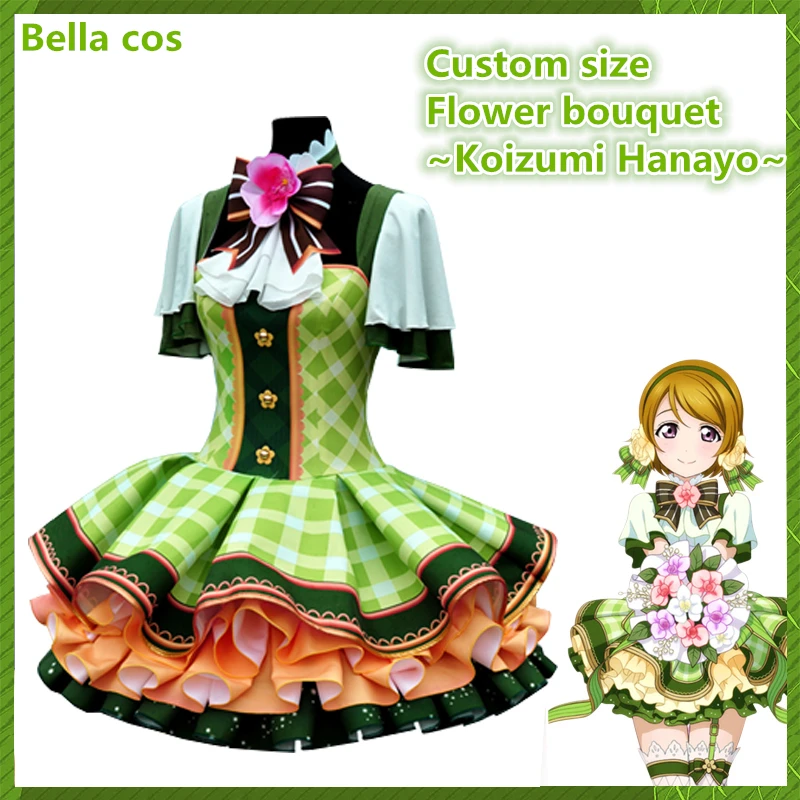 

Custom size LoveLive Flower bouquet Koizumi Hanayo cosplay costume dress uniform Halloween costumes for women Anime clothes cos