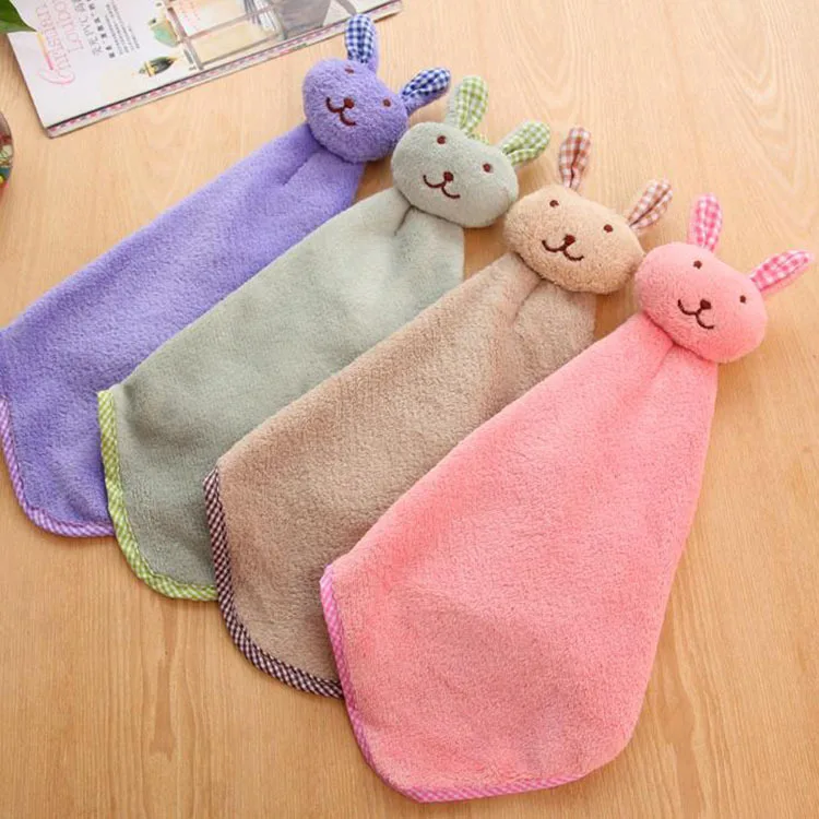 

2019 Cute Cartoon Kitchen Washcloths Hanging Hand Towel Cartoon Handkerchief Bathroom Rabbit Car Cleaning Cloth Dish Wash Towel