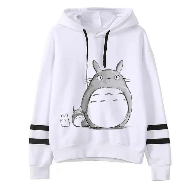 US $16.65 kawaii Women Cute Totoro Print Hoodies Women harajuku Long Sleeve Hooded Cartoon Printting Sweatshi
