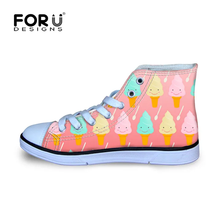 T0777AT Forudesigns/детей Обувь Спортивная обувь для Обувь для девочек милые tumblr мороженое печати Спорт Кроссовки Высокий Верх дети Футбол Сапоги и ботинки для девочек - Цвет: T0777AT