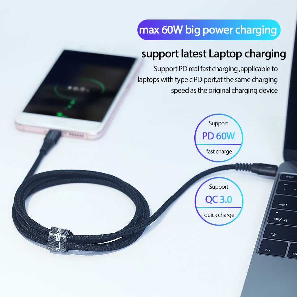 USB кабель для быстрой зарядки 4 0 QC 3 PD телефон C к 60 Вт Быстрая зарядка Тип c type Samsung S20