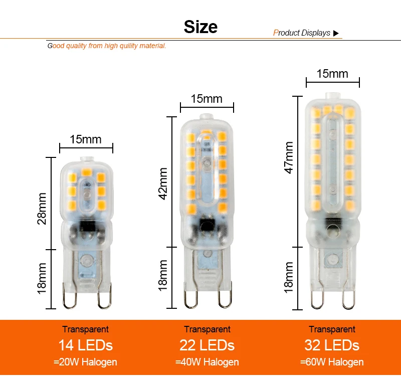 Новый g9 светодиодный 32 светодиодный S AC 220 V 230 V 240 V G9 светильник светодиодный лампы SMD 2835 светодиодный g9 Замените 60 W галогенная лампа