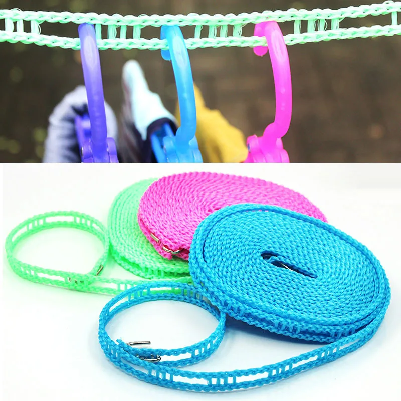 1pc 5M Windproof Home Strong Non slip Clothesline Retractable Washing