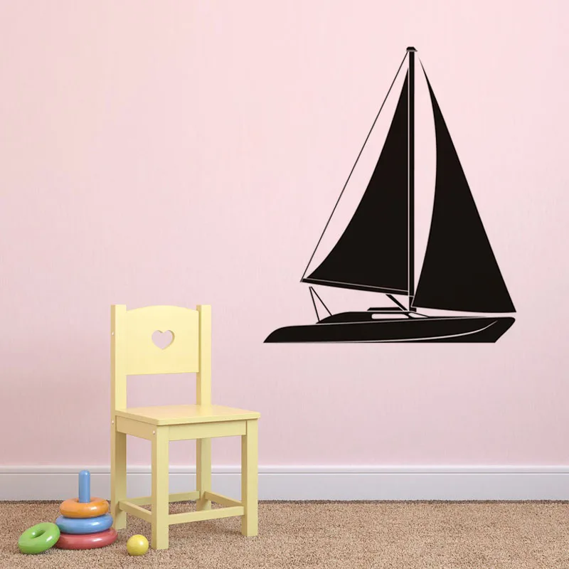 Kids Wall Stickers Sail Boat Vinyl Wall Decals Home Decor Funny Boat