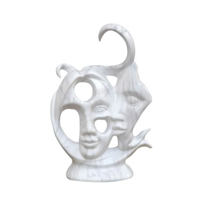  Home Ceramic Figurines Nordic Simple Handmade Matte Face Modeling Ceramic Craft Ornaments Bedroom B - 32850073618