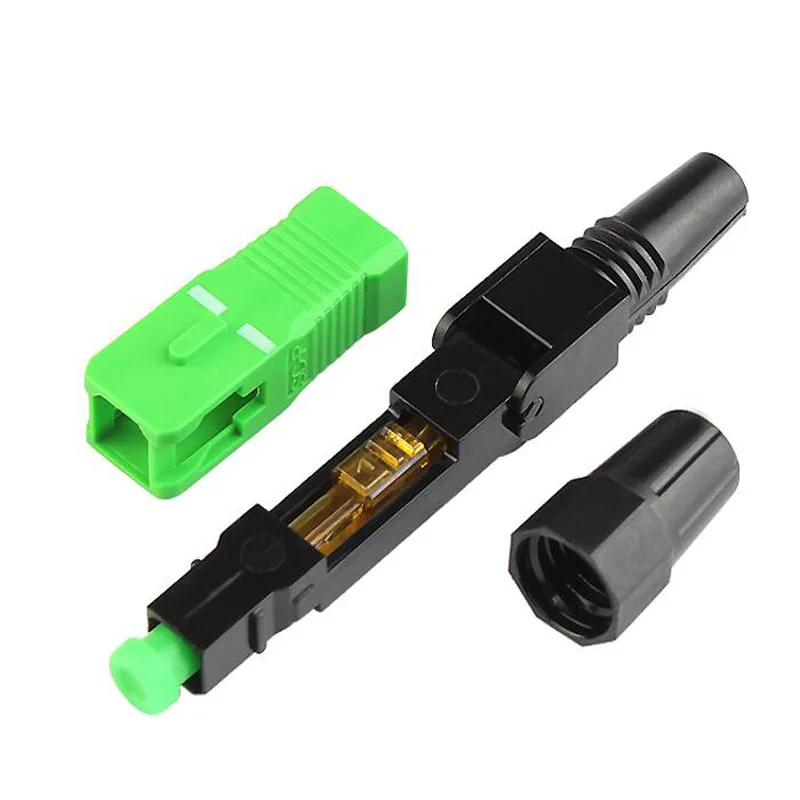 

0.3dB Fiber Optic Fast Connector SC/APC Covered Wire Connector for Broadcasting CATV / FTTH