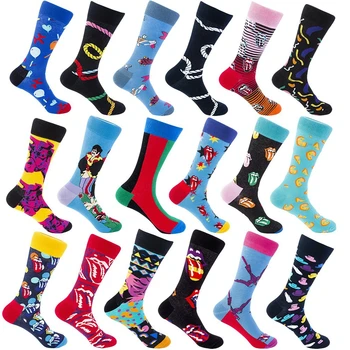 

Novelty New 2020 Autumn Winter Men Socks Funny Colorful Hat Tongue Rope Happy Socks Combed Harajuku Calcetines Hombre
