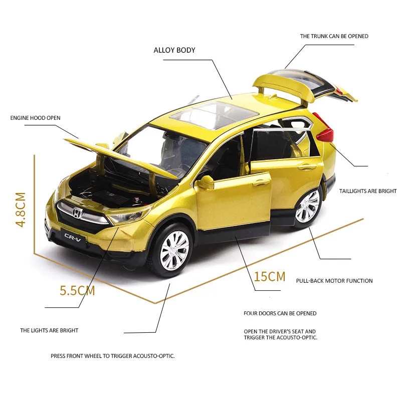 Горячая Распродажа 1:32 Honda CRV цинковый сплав внедорожная модель автомобиля