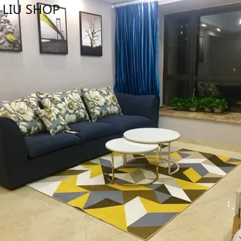 

LIU Modern simple geometric carpet living room coffee table sofa livingroom rug nordic fashion hallway mat parlor big pad