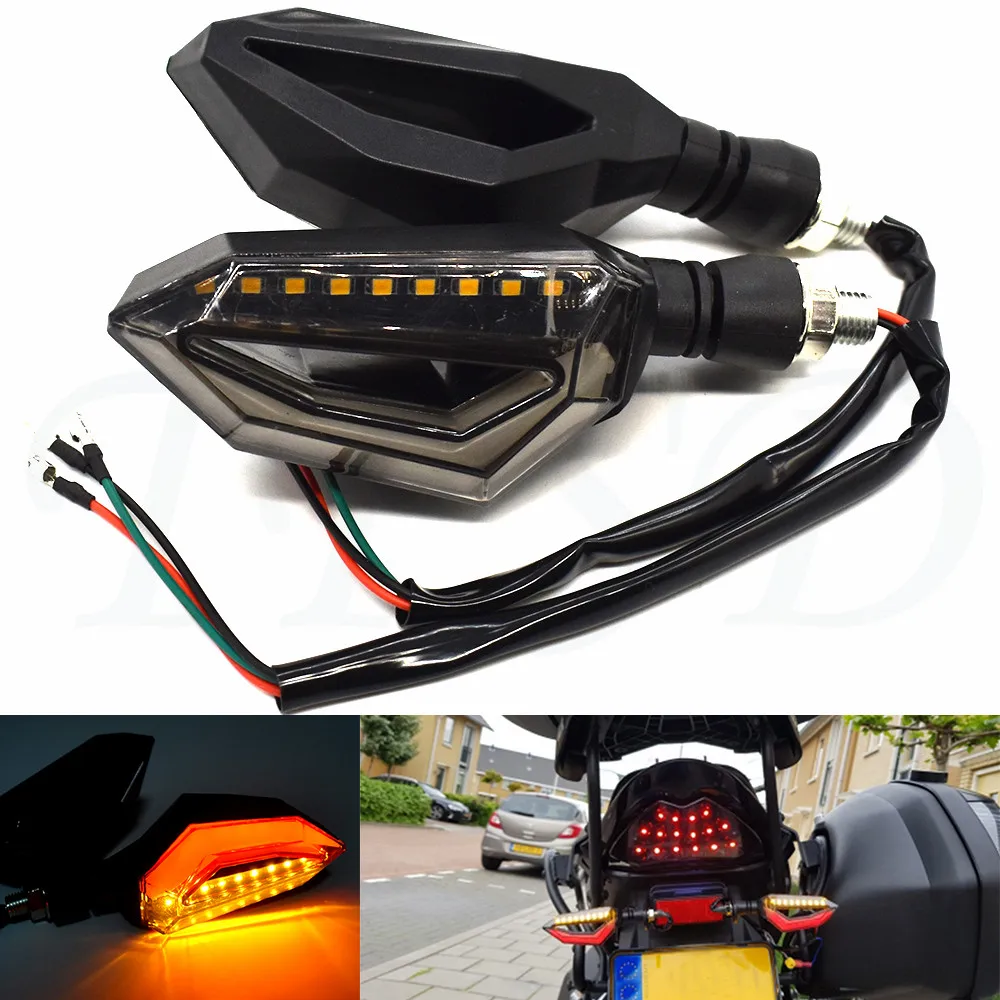 

Universal Motorcycle 12V LED Turn Signal Lights Blinker Front Rear Lights For Kawasaki ZZR600 ZX6R ZX636R ZX6RR ZX9R ZX10R Z1000