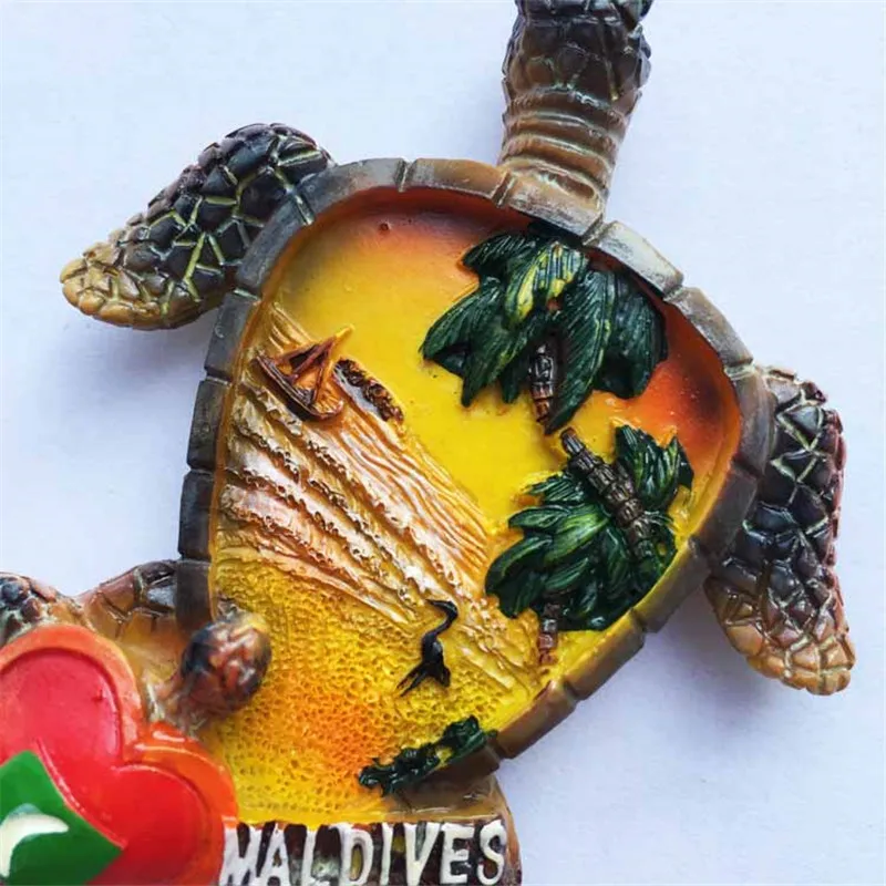 Новое поступление, туристическая сувенирная 3D Ручная роспись, черепаха, магнит на холодильник, наклейка, подарок, домашний декор