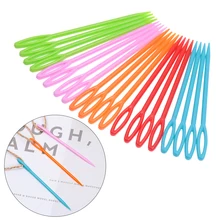 20PCS גדול עין פלסטיק תפירת מחטי צמר רקמת מחטי גובל צלב להטליא Stitchery לסרוג מחטי אביזרי אקראי(China)