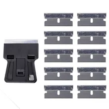 Пластиковый мини-бритвенный скребок для окон автомобиля с 10 шт. Экстра 1,5 дюймовым лезвием из углеродистой стали инструменты для удаления клея