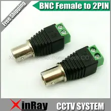 Free Shipping 10pcs BNC Female TO 2 Pin,Camera DVR Connector Adapter,CCTV Accessories ,Wholesale XR-AC25