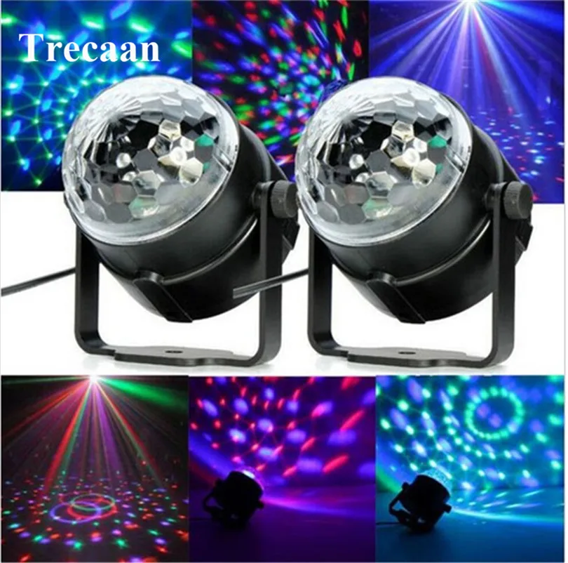 

3W DJ Light RGB Color Changing Sound Actived Crystal Magic Mini Disco Ball Led Stage Lights for KTV Xmas Wedding Party Light