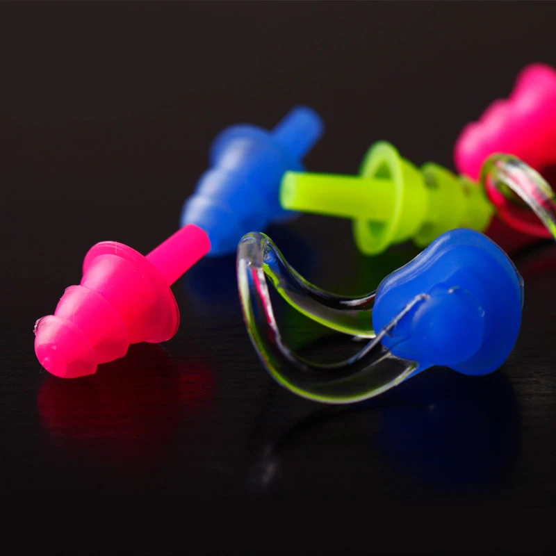 A Lot 12 Sets Soft Silicone Swimming Ear Plugs Nose Clip Water Sports Ttravel Earplugs Noise Reduction With Box Swim Accessories