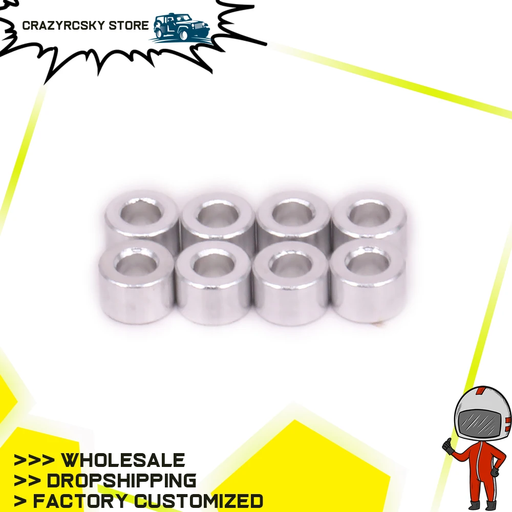 

RCAWD 8pcs Aluminum Damper Shock Absorber Washer Gasket For RC Model Car 1/10 Axial Scx10 Grommet Spacer Pads Shock Hopup