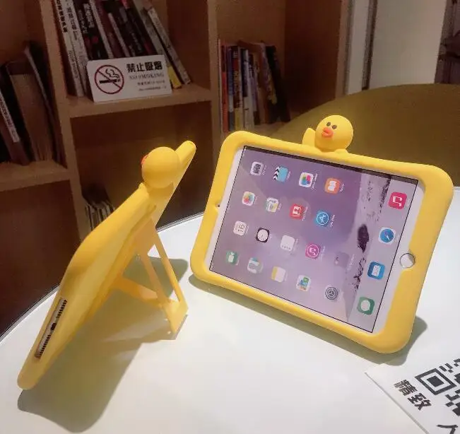 Силиконовый чехол для huawei MediaPad T5 10, чехол s AGS2-W09, AGS2-L09, AGS2-L03, 10,1 дюймов, для планшета, детский безопасный флип-чехол с мультипликационным принтом+ подарок - Цвет: yellow