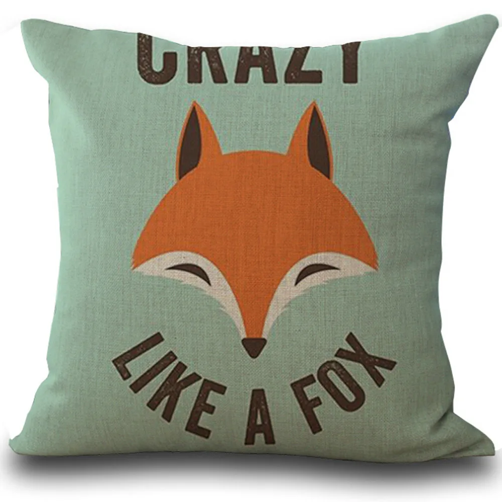 Наволочка для дивана 45 х45 см с милыми животными и лисой|cushion cover|cushion cover patternpattern