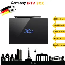Germany IPTV Box X92 android tv box 7.1 4K with Europe portugal Spain Turkey+3500+live Adultxxx M3U PayTV VOD Smart Set top box