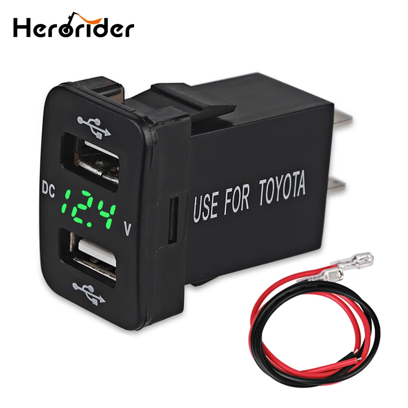 Herorider 4.2A двойной USB разъем прикуривателя адаптер питания для Toyota 12v розетка
