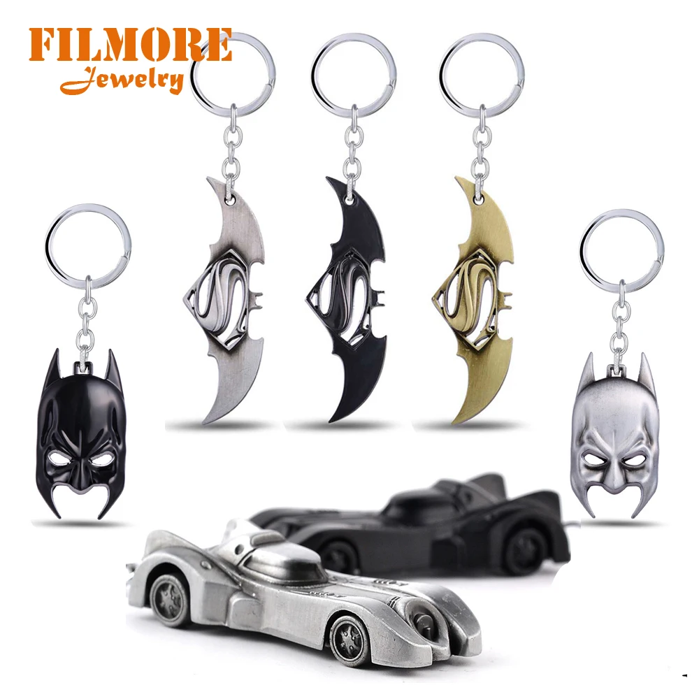 Full Set Movie Superman Batman Keychains Bat Man Alloy Keyring The Avengers Super Hero Key Chain Car Ring Holder Men Jewelry | Украшения и