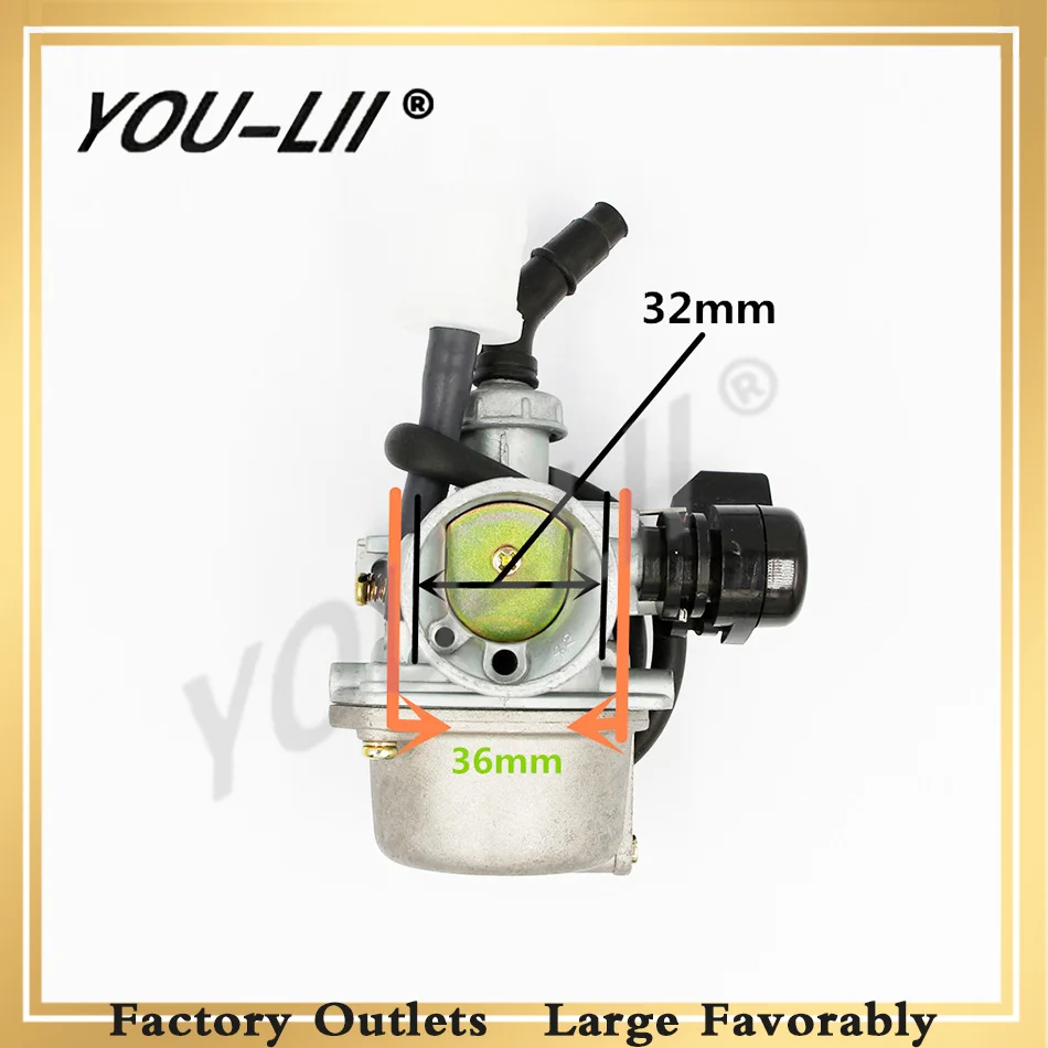 

YOULII Carburetor 50cc 70cc 90cc 110cc 125cc ATV Dirt Bike 2-Stroke PZ16 PZ19 19mm Motorcycle Go Kart Carb Scooter Choke