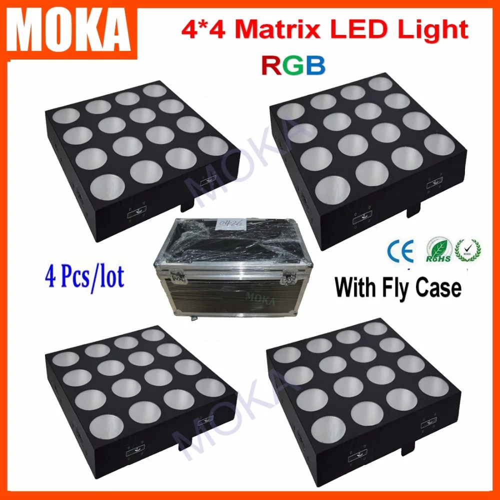 

4PCS/LOT MOKA Led Stage Effect Light 16x30w 4x4 RGB 3IN1 COB LED Matrix Projector Flight Case Packing With CE RoHS Certificate